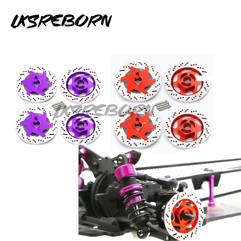 

4pcs Metal Brake Disc Wheel Rim Box Metal Hex Adapter For 1/10 Sakura D4 Racing On-Road Rc Car Parts