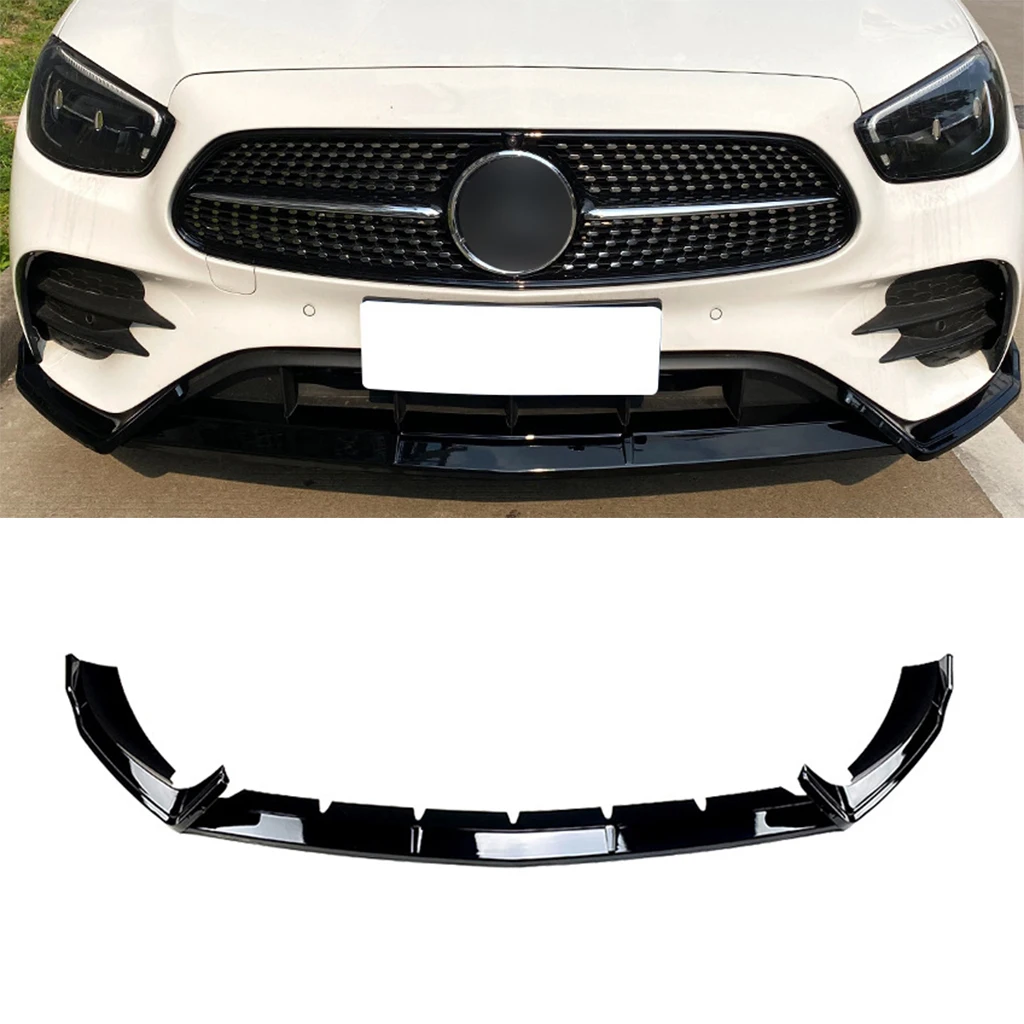 

For Mercedes-Benz E-Class W213 E260 E300 2021-2023 Front Bumper Spoiler Lip Lower Body Kit Diffuser Splitter Tuning Guard