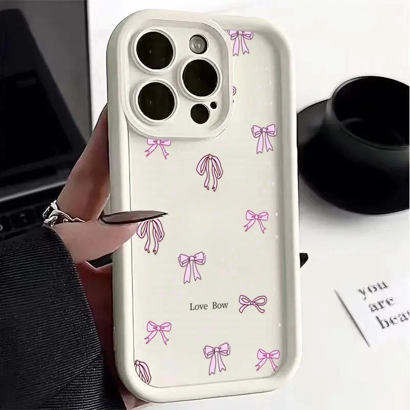 Luxury Pink Bowknot Soft Phone Case with Elegant Bow Design