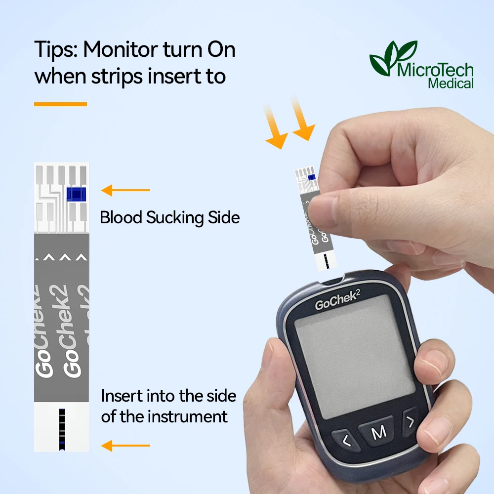 Microtech Gochek2 Blood Glucose Meter With 110pcs Test Strips and Lancets For Diabetes Tester Health Device Glucometer 4