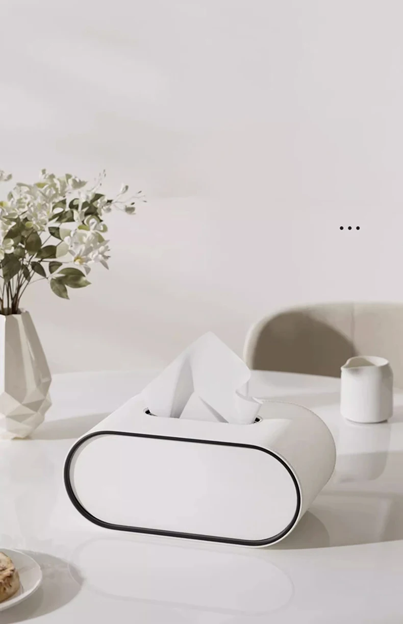 Ellipse Leather Tissue Box