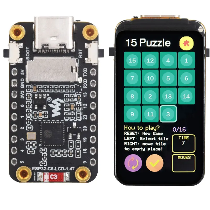รูปสินค้า บอร์ดพัฒนา ESP32 C6 หน้าจอ LCD 1.47 นิ้ว WiFi6/BT