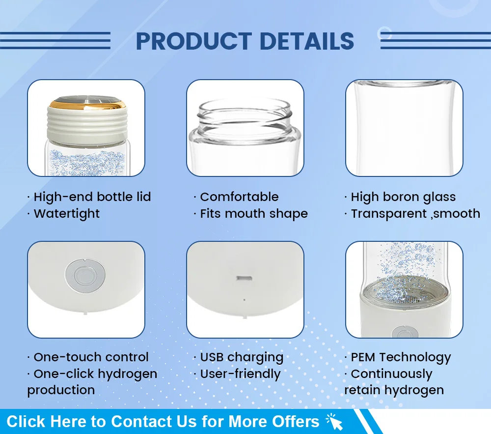 S6ea7877d66964d8b80474b4da66d9f02H Portable Hydrogen Water Generator Bottle SPE Hydrogen Rich Water Bottle Cup 5/10 Min Quick Electrolysis Hydrogen Bottle Water