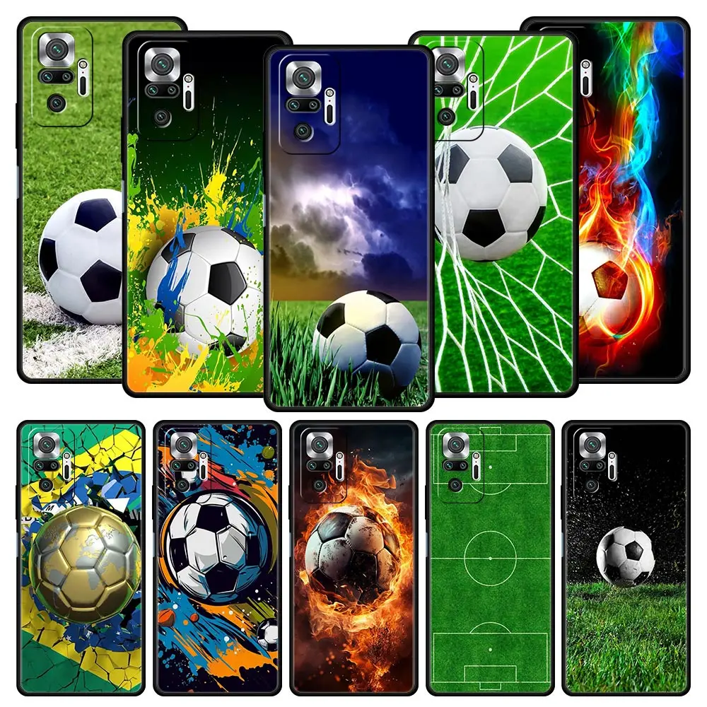Football Passion Soccer Ball Design Phone Case - Sleek Black Cover
