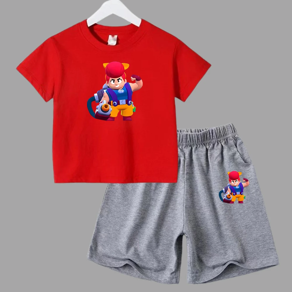 thumbnail image 1 of Juego de verano para niños, lucha, anime, cosplay, traje para niños y adolescentes, ropa de calle, camiseta de manga corta y pantalones cortos, conjunto deportivo de 2 piezas, trajes sueltos, 1 of 5