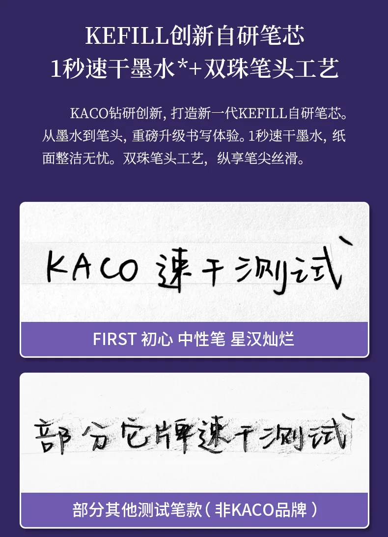 KACO FIRST Gelstift-Set, 0,5 mm, schnell trocknende, rotierende, glatte Schreibstifte zum Signieren, Testen, Prüfungen, Bürsten, kreatives Geschenk, руedad – Detail 17