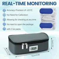Réfrigération à l'insuline Petit réfrigérateur Réfrigérateur à médicaments pratique avec 2 packs de glace Affichage de la température LED Voyage en plein air 6
