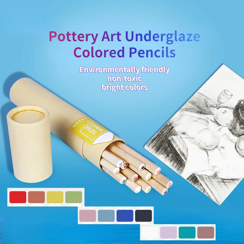 2Pcs Underglaze Pencils, Underglaze Pencils for Pottery,Underglaze Pencil  Precision Underglaze Pencil for Pottery A 