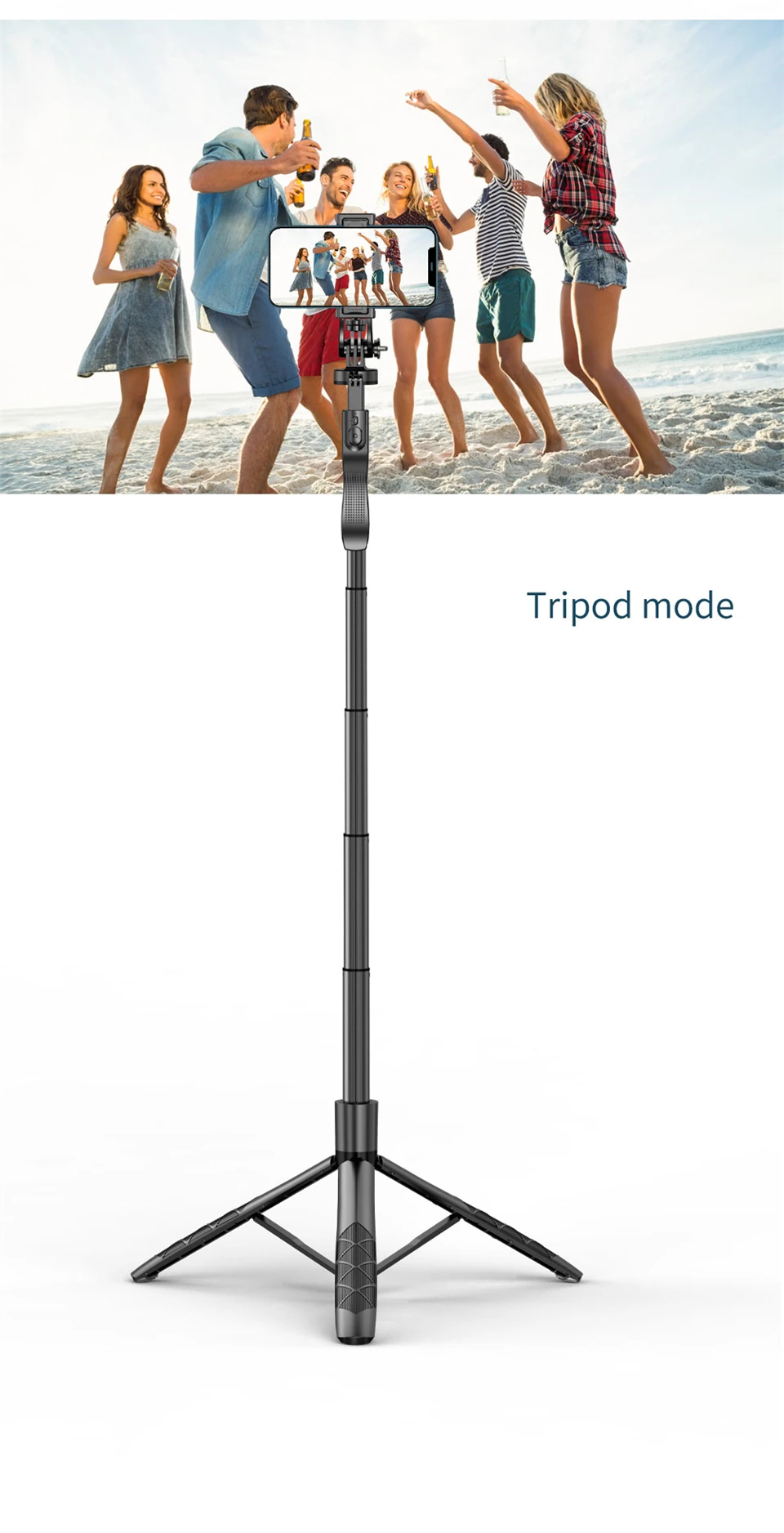 com obturador bluetooth para câmaras gopro e smartphones, 1530mm, 1530mm