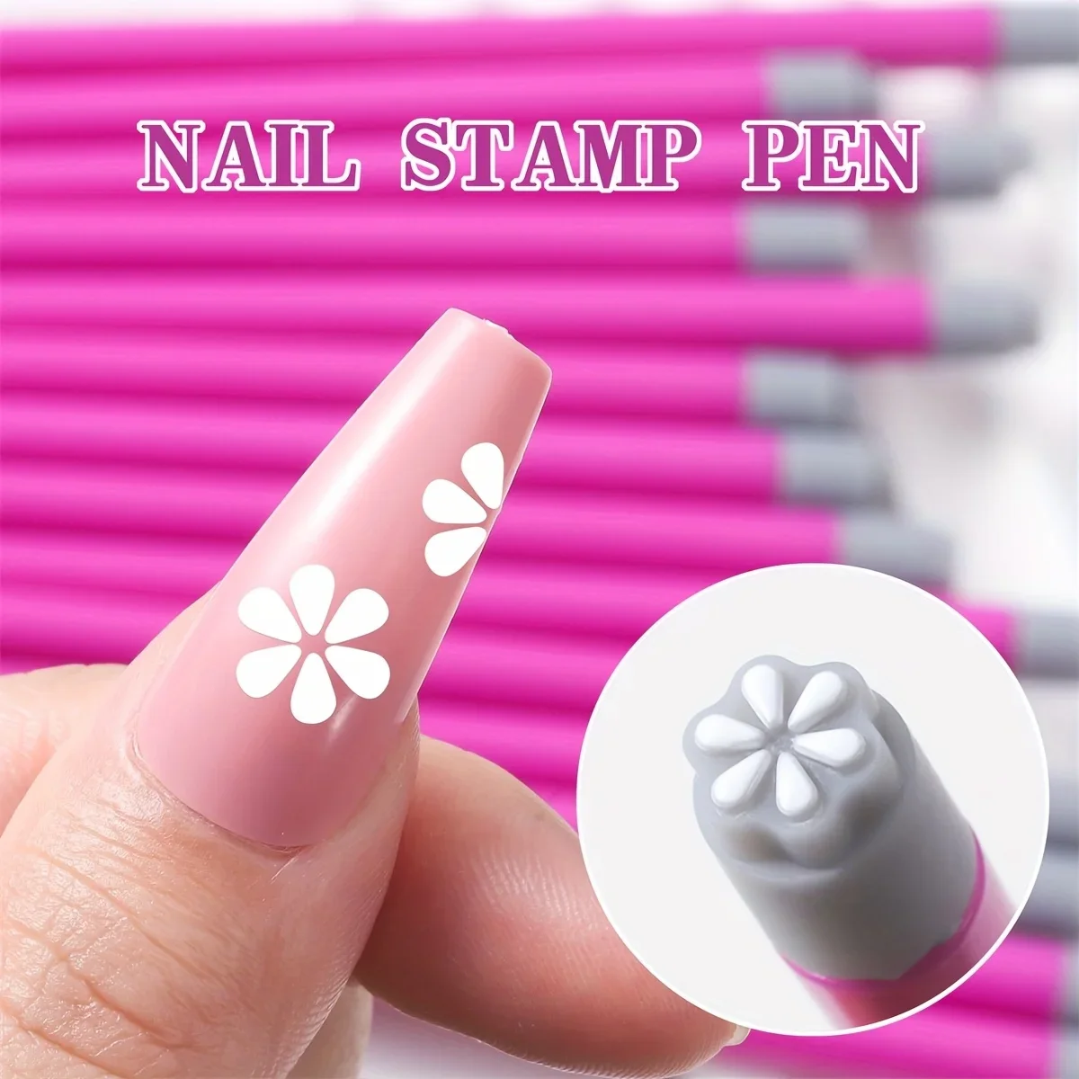 Nail Art Stamp Pen Set Flower Butterfly Pattern Nail Transfer Print Tool Non-Alcoholic Stamping Kit 4/6/10/12pcs For Women nail art tools nail art pen
