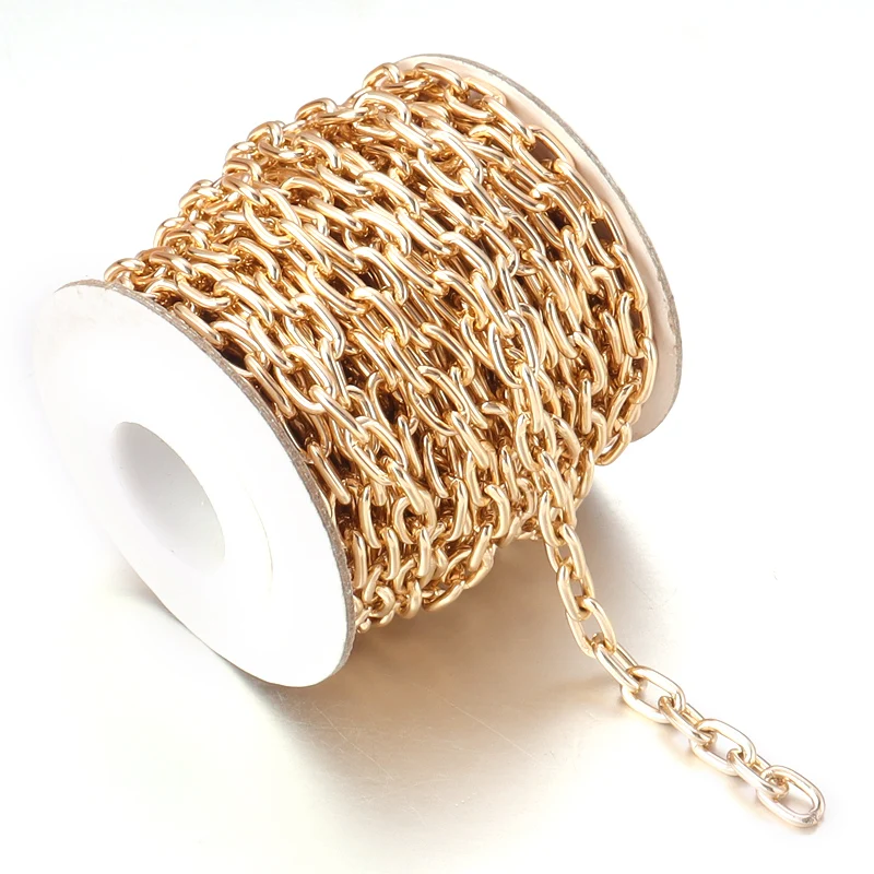 5 yards/rolle O-förmigen Aluminium Kette Metall Kette Für DIY Schmuck Machen Kleidung Tasche Halsketten Armbänder Zubehör liefert – Detail 9