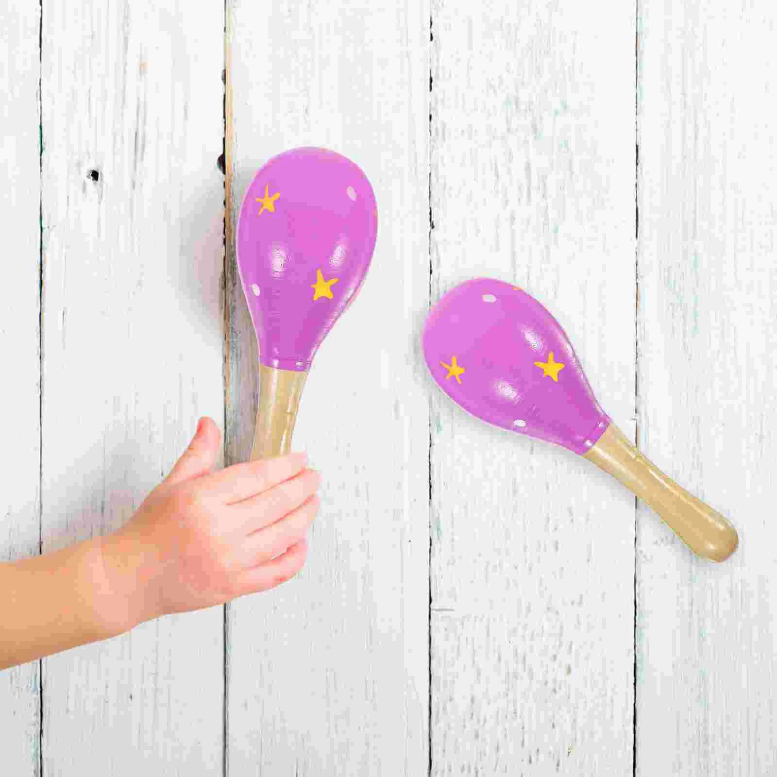 Wooden Maraca Kids Maracas Childrens Toys Musical Instruments Toddler Educational Shaker musical rattles