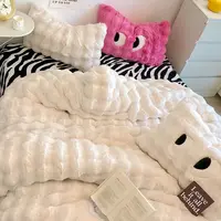 Cozy Faux Rabbit Fleece Blanket Throw for Bedroom, Guest Room, Living Room,Dormito For all Season Best gifts 6Lbs 10 Colours