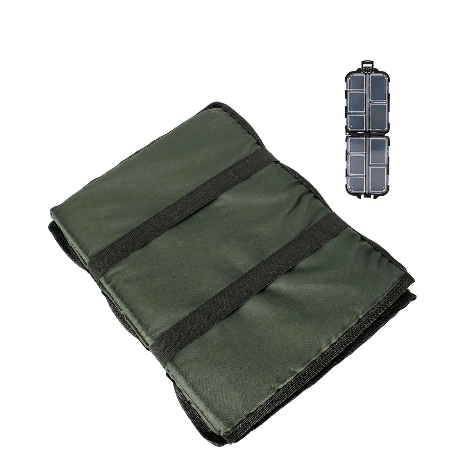 Portable Foldable Carp Fishing Release Mat with Small Lure Box for Protecting