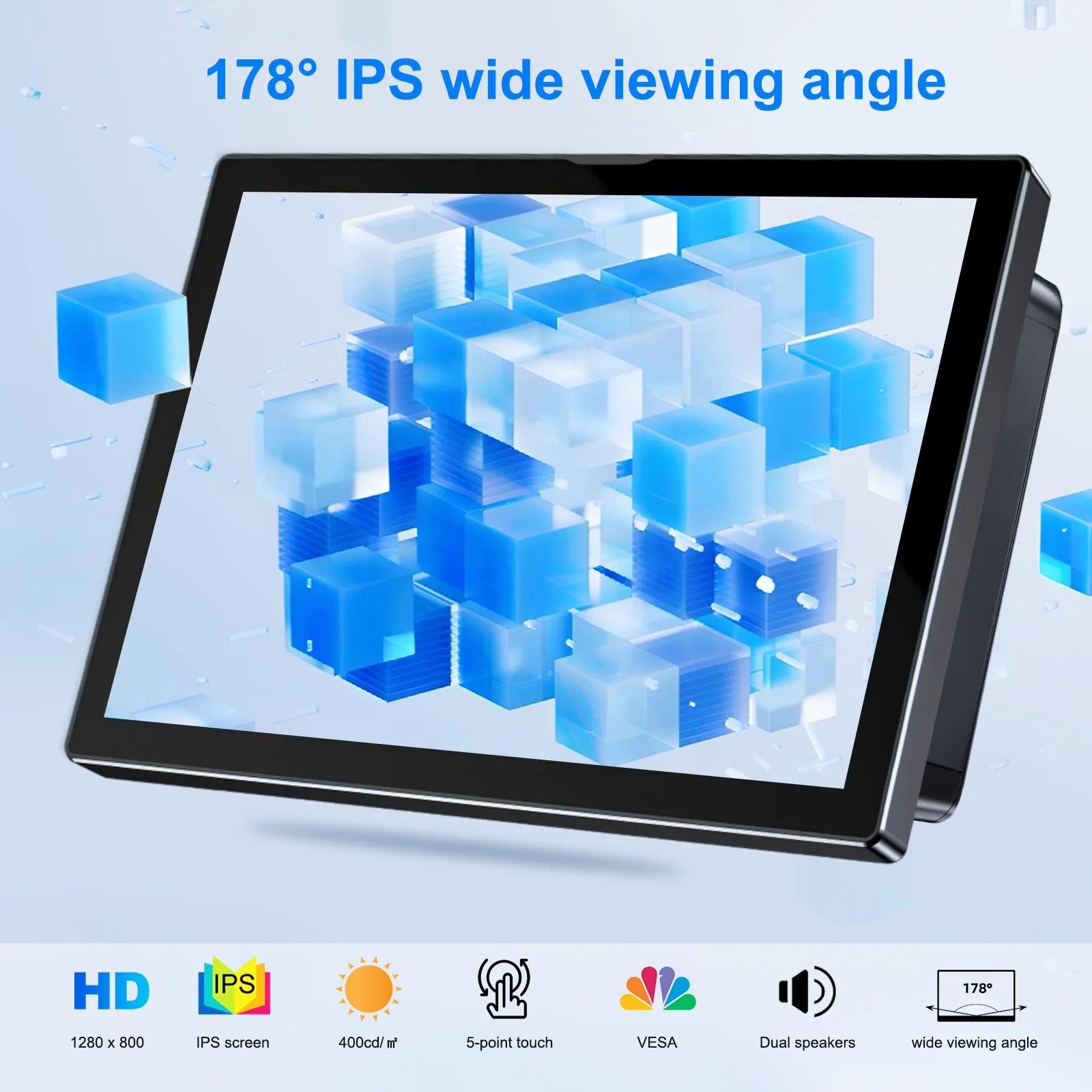 HOWENS 8인치 라즈베리 파이 터치 스크린 IPS 1280x800 HD LCD HDMI- 디스플레이 (RPI 4B 3B+ 3B PC용 보조 화면 휴대용 모니터)