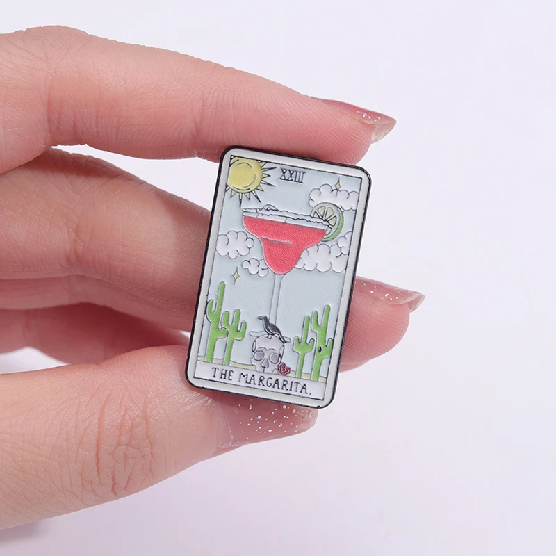 Essen Tarot Emaille Pins Kaffee Bier Margarita Donut Pizza Wein Broschen Kleider tasche Revers Abzeichen Schmuck Geschenk für Freunde – Detail 2