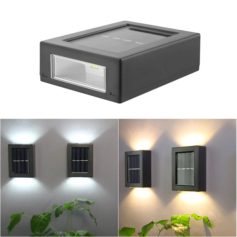 2/4 PCS LED Solar Wall Lamps Up And Down Solar Powered Step Light Outdoor Waterproof Decorative Lights For Garden Yard Patio профиль stretch s 30 wall side 2000 step arlight алюминий