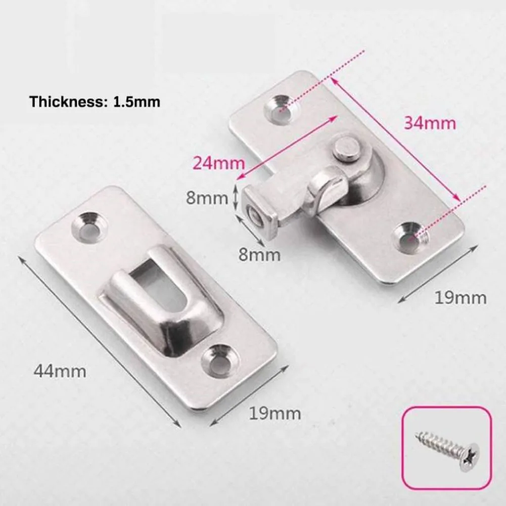 Door latch Stainless Steel Buckle Right Angle Hook Lock Bolts Toggle Latch Sliding Door 90 Degree Barn Lock