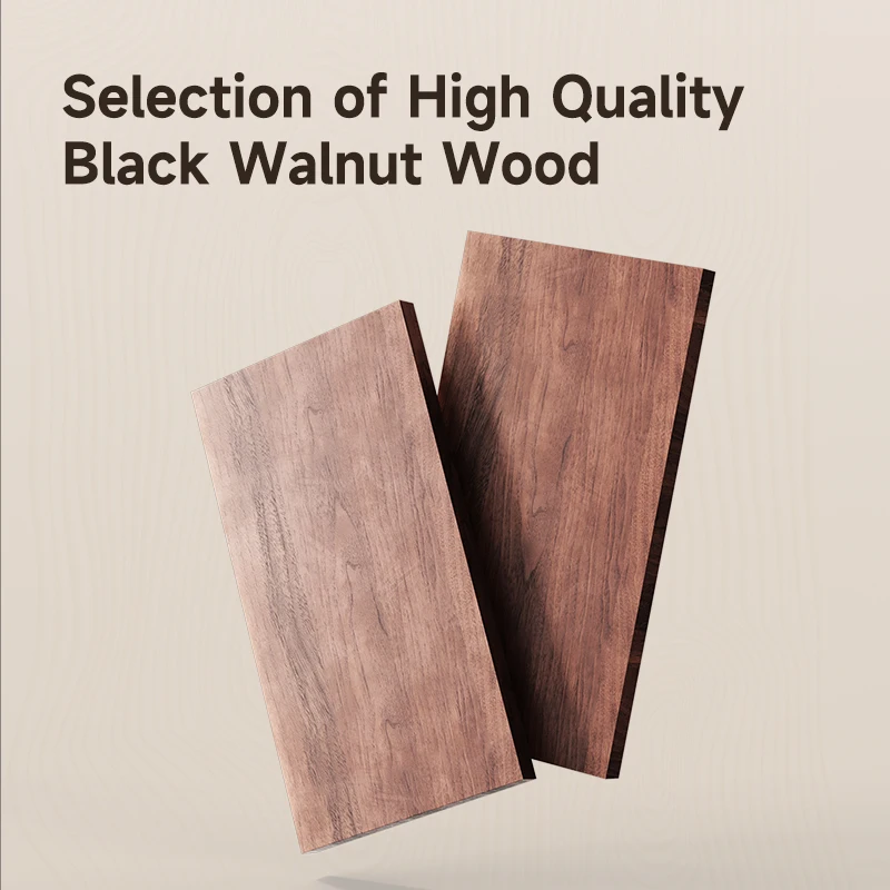 Hagibis Wooden Desktop Stand for Mac Mini and Mac Studio Natural Black Walnut Dustproof Holder Cooling Heat Disspation Mount