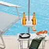 Patio Umbrella Table Tray Adjustable Umbrella Table With Umbrella Hole Pool Umbrella Table Adjustable Outdoor Tray Table For 2