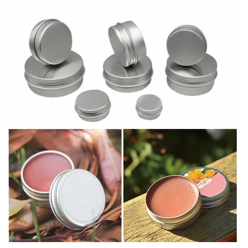 50Pcs Cosmetics Container Aluminum Candle Jar Lip Balm Tin Box With Screw Thread Lid Refillable Bottles 20g 30g 50g 60g 80g 100g herve gambs eau italienne fragranced candle