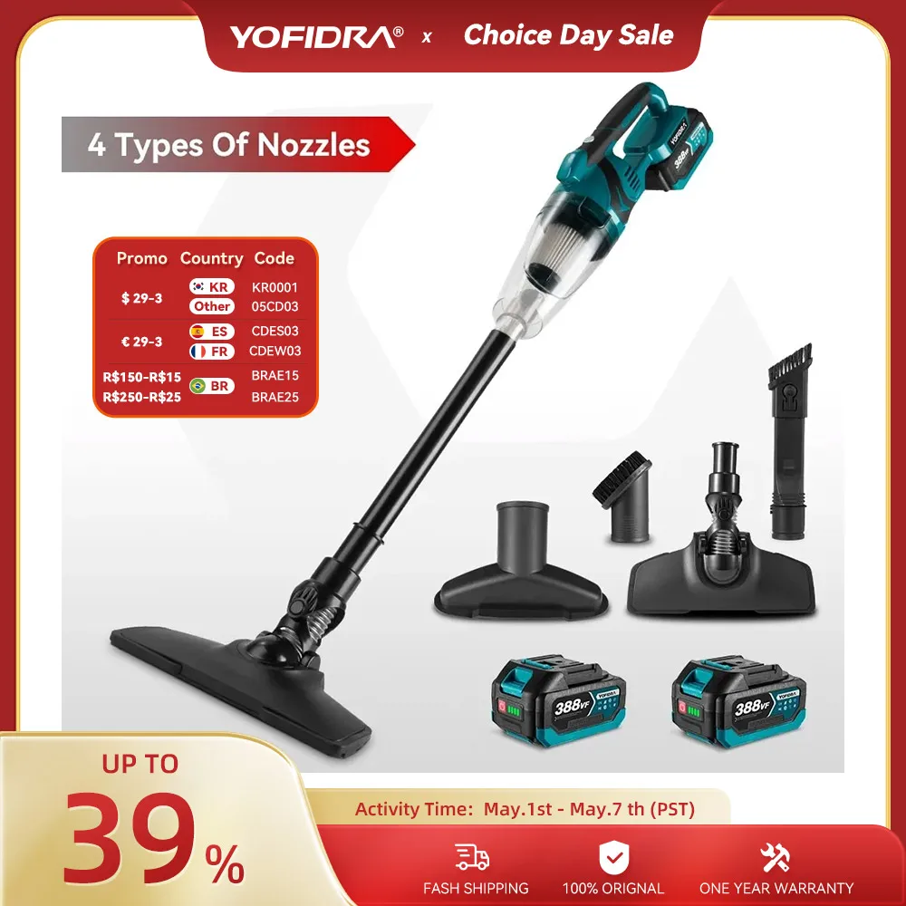 Беспроводной ручной электрический пылесос Yofidra, 1500 Вт, перезаряжаемый инструмент для уборки дома, автомобиля, шерсти домашних животных, для Makita, батарея 18 в Беспроводной ручной электрический пылесос Yofidra, 1500 Вт, перезаряжаемый инструмент для уборки дома, автомобиля, шерсти домашних животных, для Makita, батарея 18 в