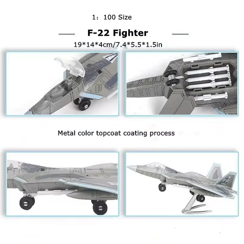 1/100 Scale F22 Fighter Military Model Plane 3D Puzzle