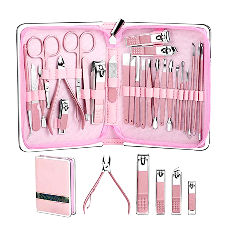 26 Pcs Professional Nail Clippers Pedicure Kit Nail Cutter Scissor