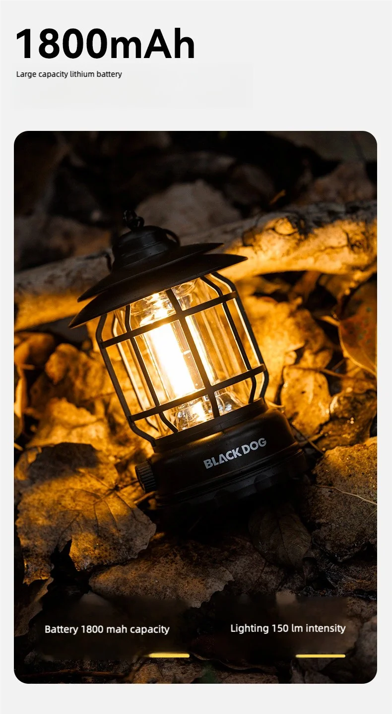 Blackdog Outdoor Vintage Camping Laterne wiederaufladbar langlebig tragbares Licht Camping Zelt Ambiente Licht – Detail 5