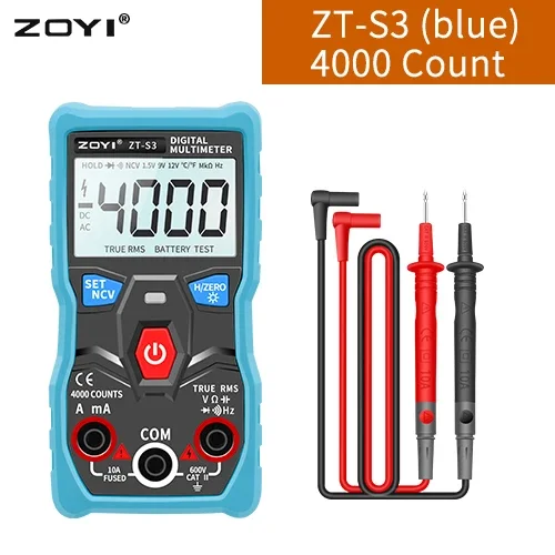 ZOYI ZT-S3 Digital Multimeter tester autoranging True rms automotriz Mmultimetro with NCV LCD backlight