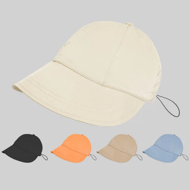 Foldable Sunhat Summer Outdoor Beach Fisherman Hat Sunscreen Protection Cap Adjustable Cotton Wide Brim Bucket Caps for Women 5