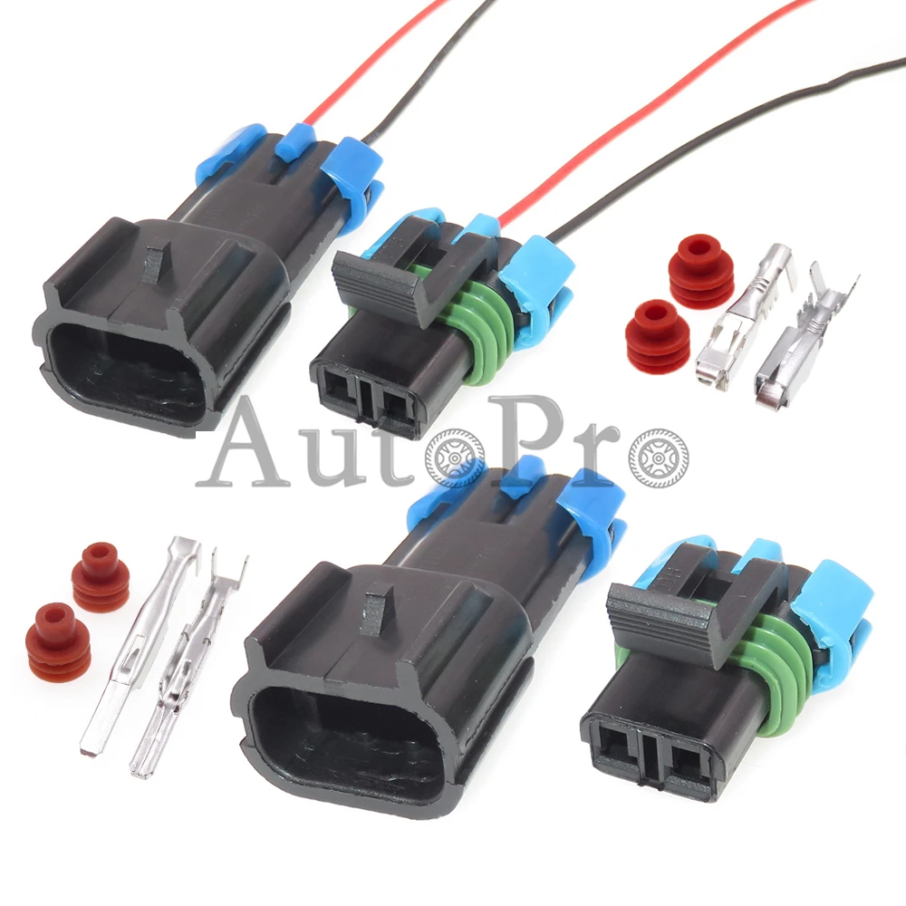 

1 Set 2 Hole 15300027 15300002 Auto Starter Male Female Docking Sockets Car Fan Wiring Cable Sealed Connector