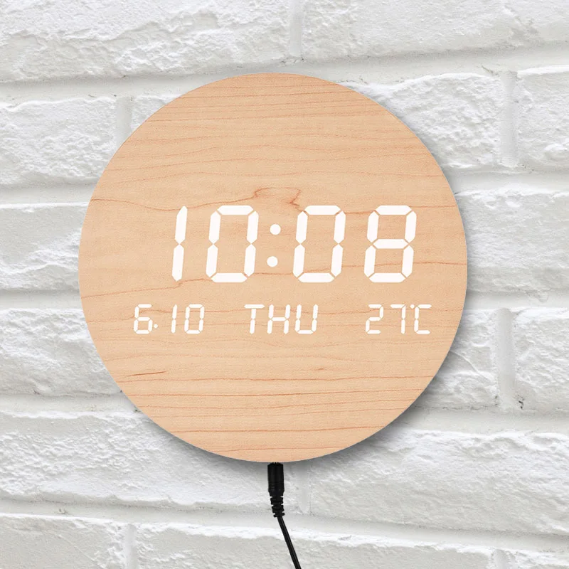 Unique Style Wall Clock For Durable And Stylish Wall Decor Lightweight Easy To Read Digital Clock Alarm beige wall clock digital wall clock digital display clock