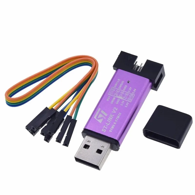 2 Pezzi ST-Link V2 Mini Programmatore STM8 STM32 - Simulatore Con Cover E Cavi - Per Debugging E Sviluppo Embedded