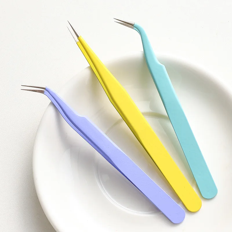 Art Decor Eyelashes Tweezers Macaron Tweezer Scrapbook Sticker Tape Picking DIY Junk Journal Album Stainless Clip DIY Tool 1 pc