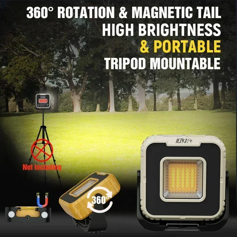 LED Work Light Work Light Powerful LED Work Light 1000LM USB Rechargeable Magnetic Work Light Power Bank Outdoor Camping Repair Fishing Emergency Lights