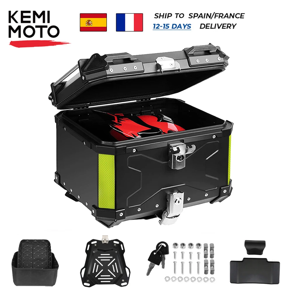 CNC Aluminum Motorcycle Helmet Box Trunk Top Case Travel