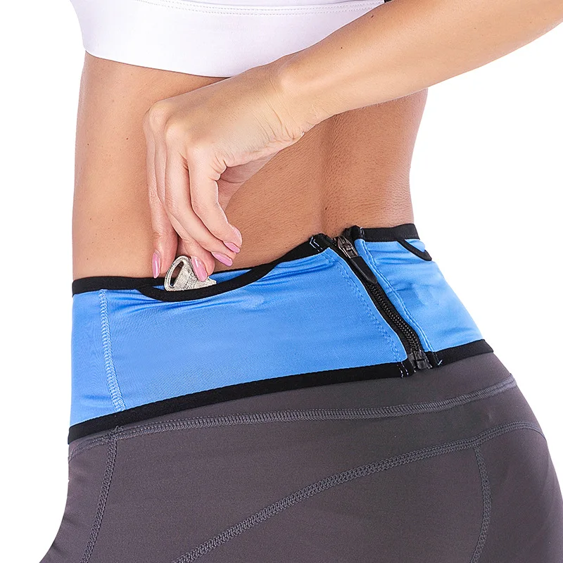 QUESHARK Multi-Use Invisible Elastic Waistband Sport Bag Zipper Pocket Running Gym Yoga Waist Belt Fanny Pack Phone Wallet 2