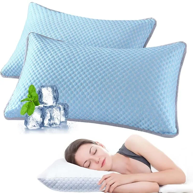 Breathable Ice Silk Pillowcase Set Summer Cooling Bedding