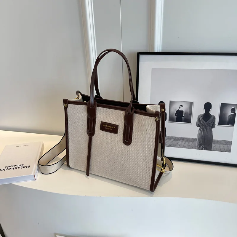 حقيبة يد نسائية كبيرة السعة من القماش، حقيبة عصرية...