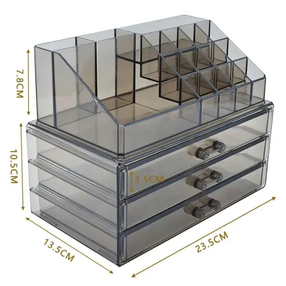 Desktop Makeup Storage Box Multi-layer Drawer Lipstick Organizer Multi-functional Storage Transparent Black Makeup Organizer 6