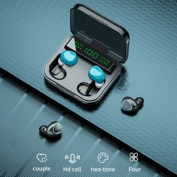 Wireless Headphones Noise Reduction Couple Earbuds with Microphone Bluetooth-Compatible 5.1 9D Four Headset for Double People 4