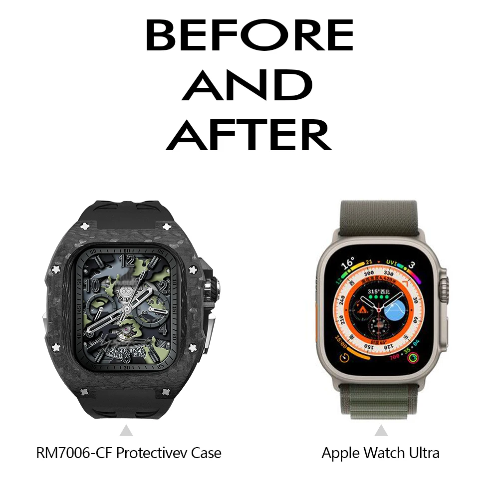 애플 워치 울트라 49mm 수정 키트, 탄소 섬유 케이스, 럭셔리 패션 보호, iWatch 울트라 2 모드 키트 케이스, 스트랩 애플워치울트라케이스