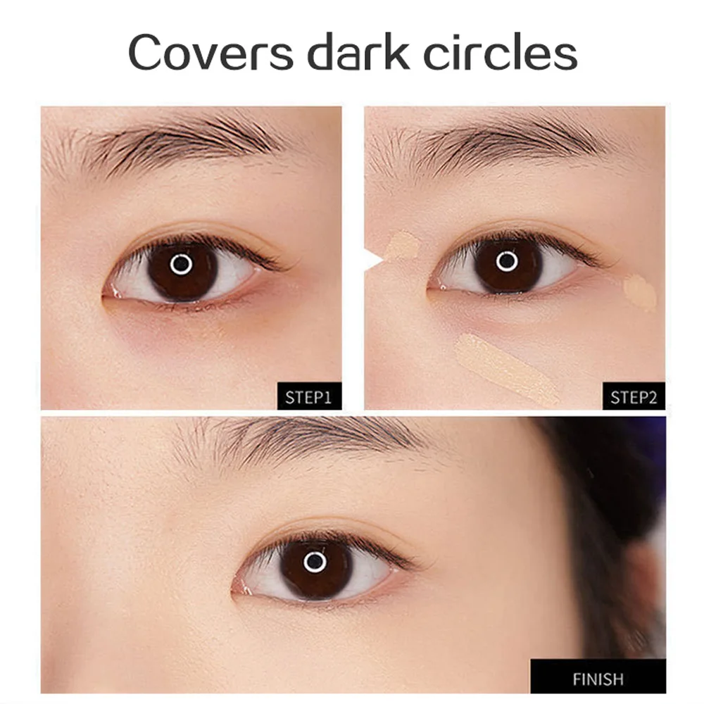 Cappuvini Velvet Highlighter Concealer Liquid Cover Acne Marks Dark Circles Brighten Skin Tone Moisturize Long-lasting Makeup