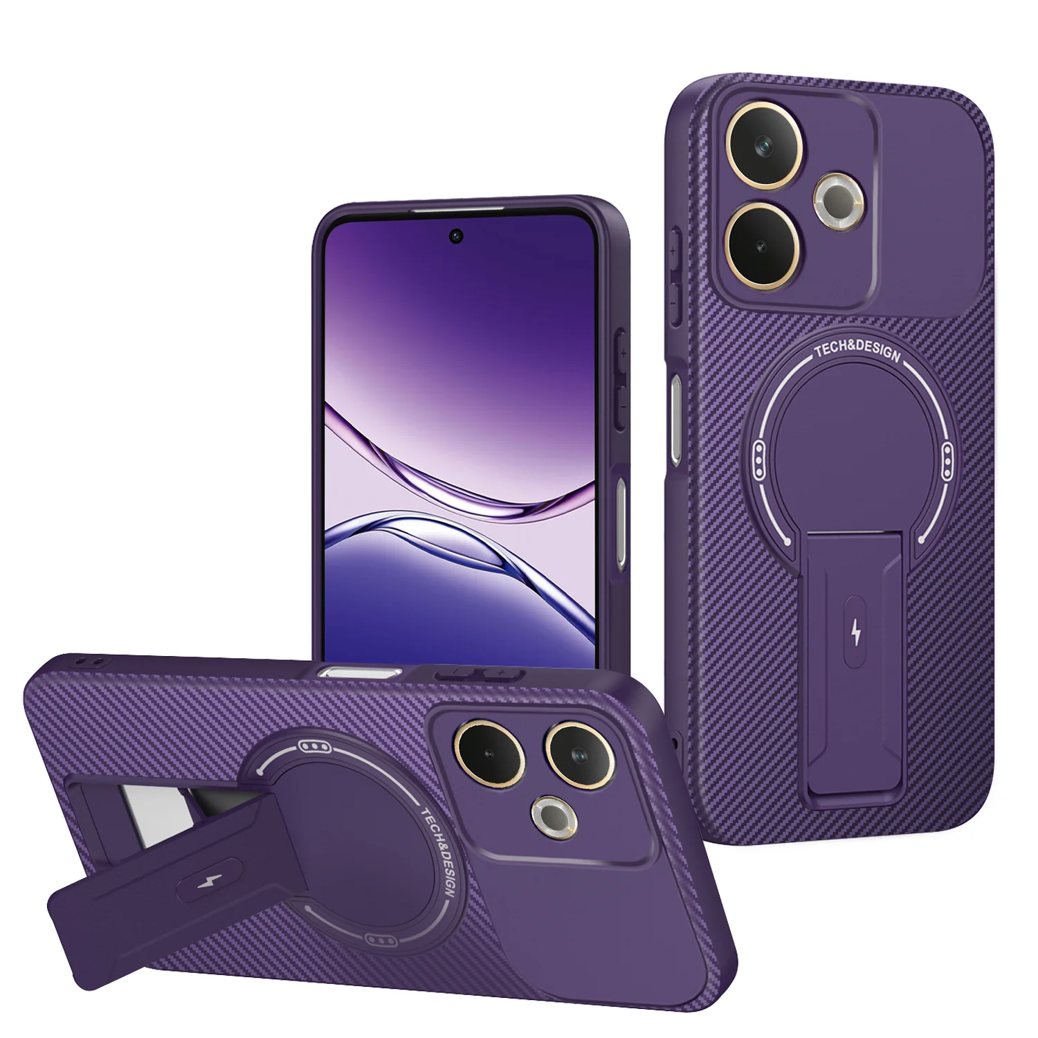 Enhanced Carbon Fiber Magnetic Stand Case with Armor Protection