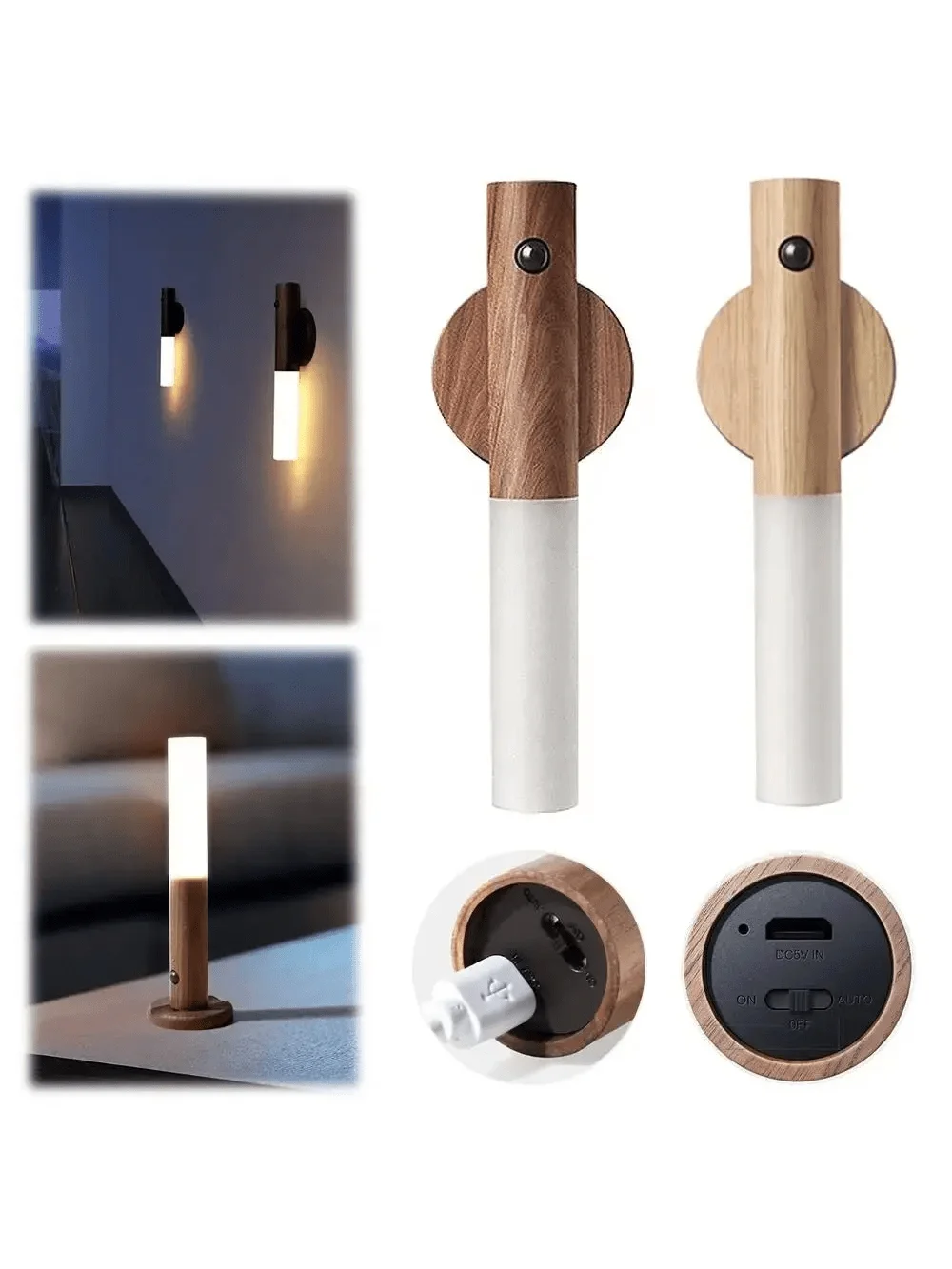 Intelligent wind body sensor LED charging wall lamp, light sensor control is suitable for family bedrooms and outdoor camping
