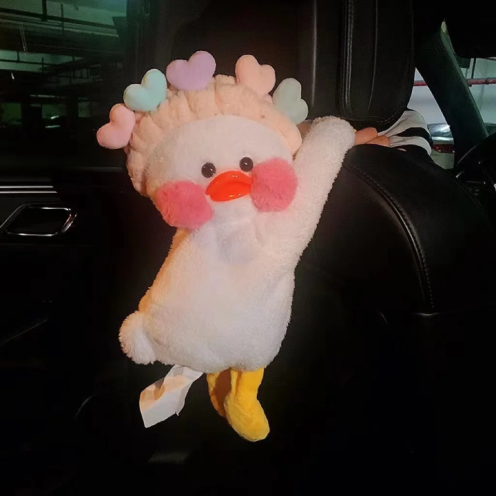 Percha para pañuelos de papel para coche, muñeco de peluche, estuche para pañuelos, novedoso accesorio para vehículos, dispensador de papel bonito, caja para pañuelos