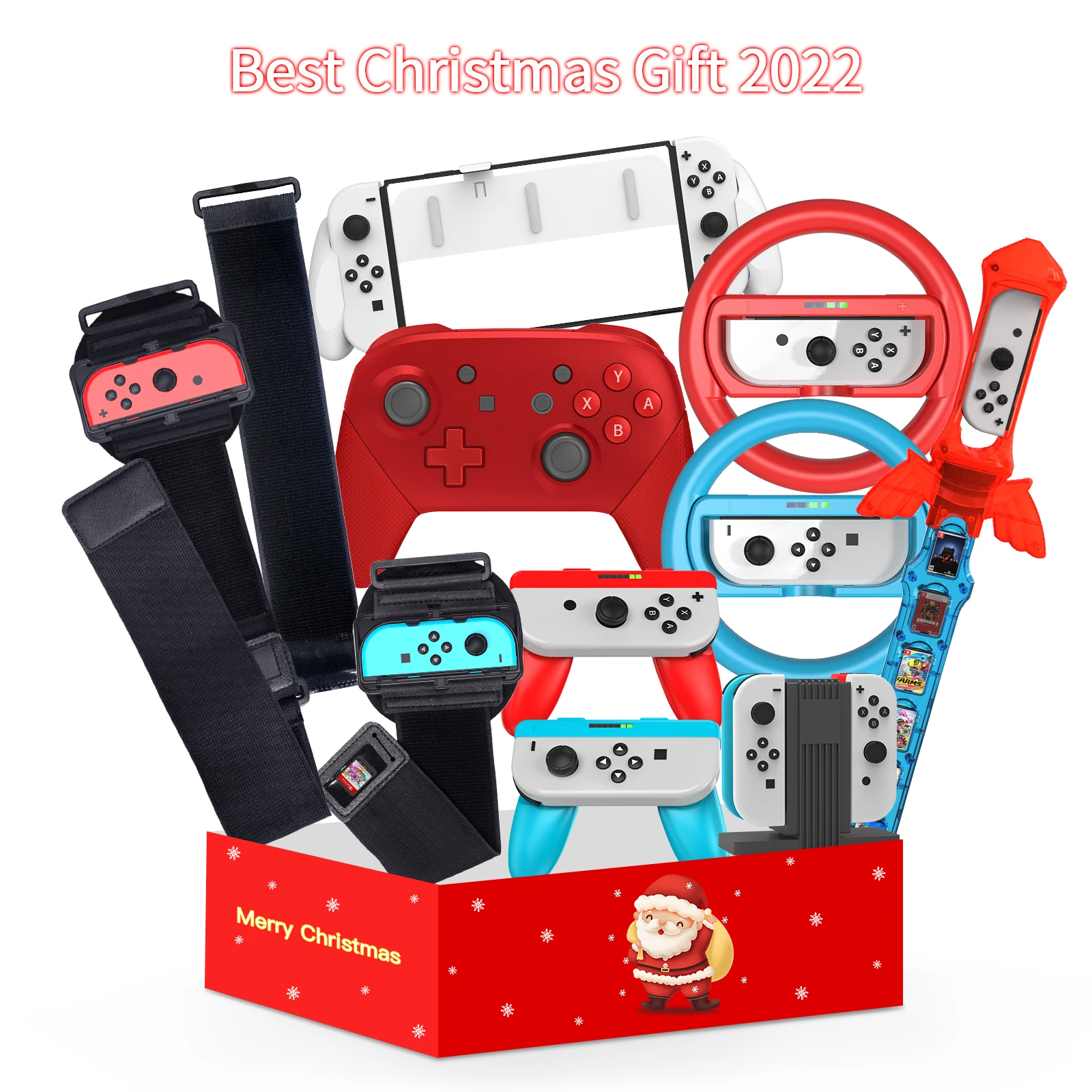 10-in-1 Sports Suit for Nintendo Switch,Including Handle,Steering Wheel Handle,Sky Sword Charging Seat,Small Handle Wrist Strap