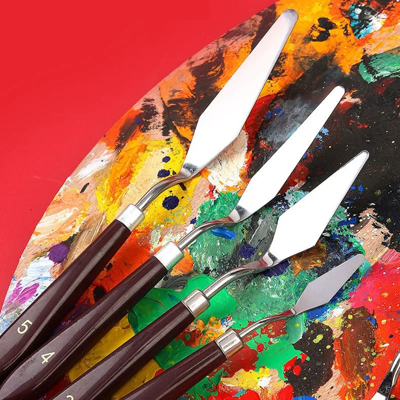미술 유화 나이프, 스테인레스 스틸 토너 스크레이퍼, 물 분말 페인트 스크레이퍼, 미술 용품, 5 피스 세트, 신제품