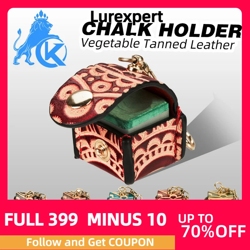 

KONLLEN Chalk Holder Vegetable Tanned Leather Can Billiard Cue Hanger Handmade Pool Snooker Cue Chalk Bag non-magnetic Kit